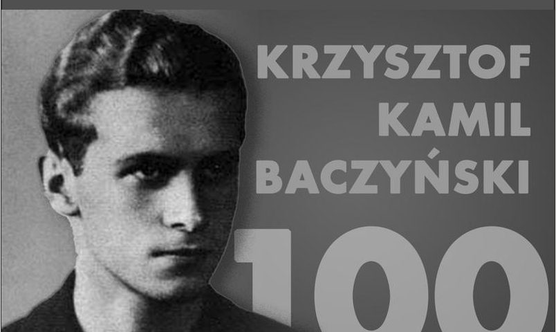 Plakat - widowisko z okazji 100 rocznicy urodzin Baczyńskiego