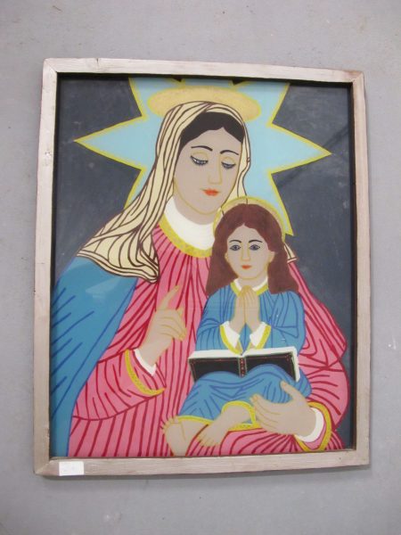 Wizerunek świętej Anny namalowany na płótnie, autorka Halina Bieniek - skansen w Sierpcu